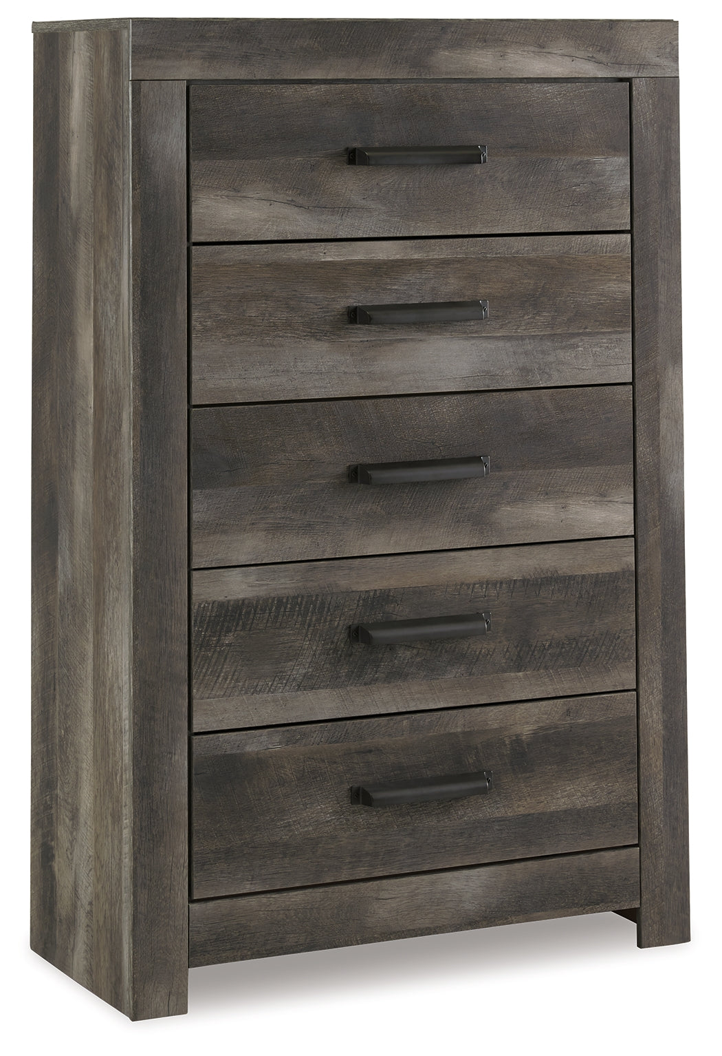 Wynnlow Queen Panel Bed with Mirrored Dresser, Chest and 2 Nightstands in Gray from Ashley Furniture - Luna Furniture
