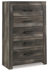 Wynnlow Queen Panel Bed with Mirrored Dresser, Chest and 2 Nightstands in Gray from Ashley Furniture - Luna Furniture