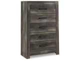 Wynnlow King Panel Bed with Mirrored Dresser, Chest and 2 Nightstands in Gray from Ashley - Luna Furniture