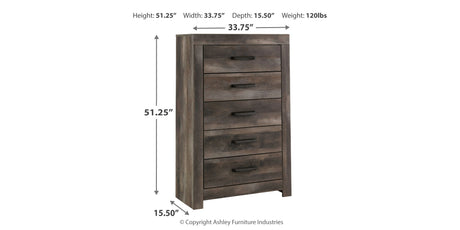Wynnlow King Poster Bed with Mirrored Dresser, Chest and 2 Nightstands in Gray from Ashley Furniture - Luna Furniture