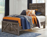 Wynnlow Gray Crossbuck Twin Panel Bed from Ashley Furniture - Luna Furniture