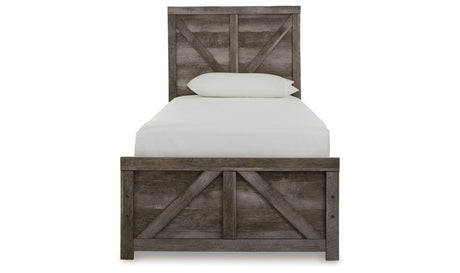 Wynnlow Gray Twin Panel Bed and 2 Nightstands from Ashley Furniture - Luna Furniture
