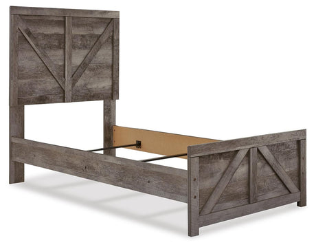 Wynnlow Gray Crossbuck Twin Panel Bed from Ashley Furniture - Luna Furniture
