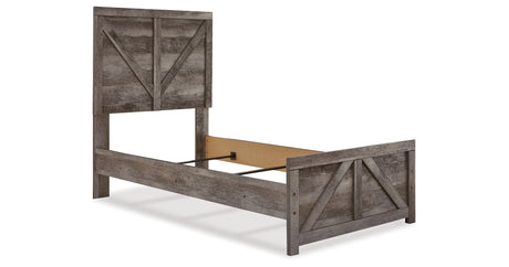 Wynnlow Gray Crossbuck Twin Panel Bed from Ashley Furniture - Luna Furniture