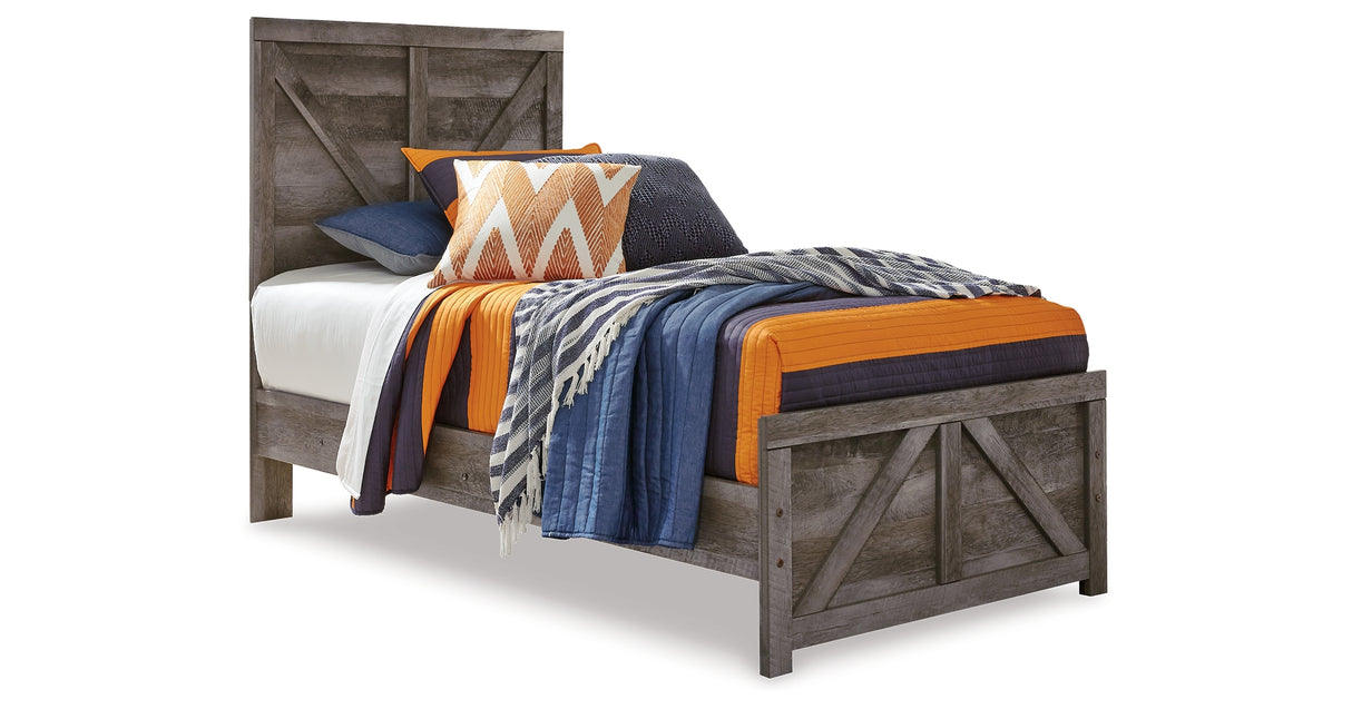 Wynnlow Gray Crossbuck Twin Panel Bed from Ashley Furniture - Luna Furniture