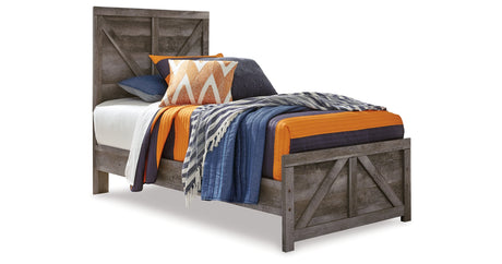 Wynnlow Gray Crossbuck Twin Panel Bed from Ashley Furniture - Luna Furniture