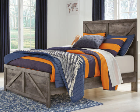 Wynnlow Gray Crossbuck Full Panel Bed from Ashley - Luna Furniture