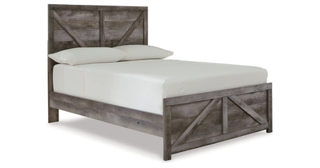 Wynnlow Gray Crossbuck Full Panel Bed from Ashley - Luna Furniture