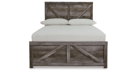 Wynnlow Gray Full Crossbuck Panel Bed and 2 Chests from Ashley - Luna Furniture