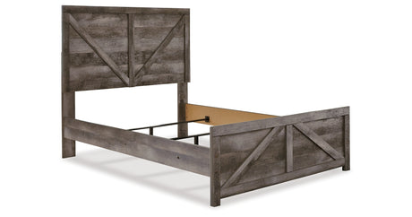 Wynnlow Gray Full Crossbuck Panel Bed and 2 Chests from Ashley - Luna Furniture