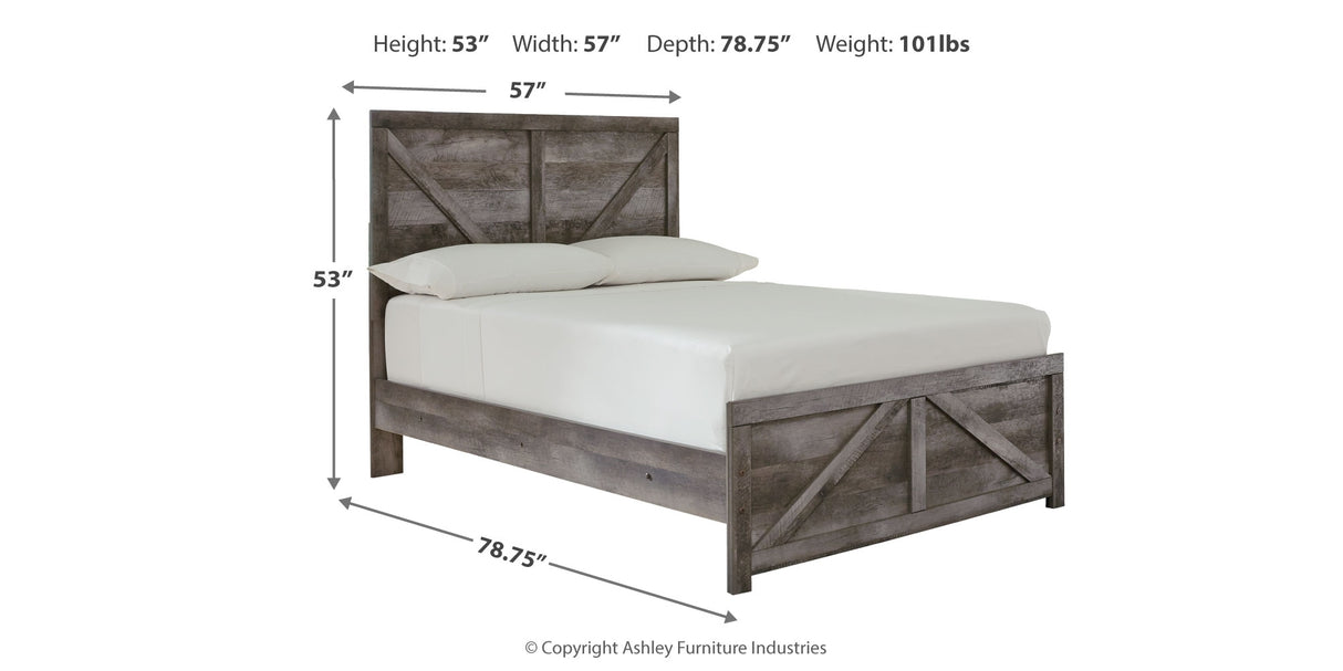 Wynnlow Gray Crossbuck Full Panel Bed from Ashley Furniture - Luna Furniture