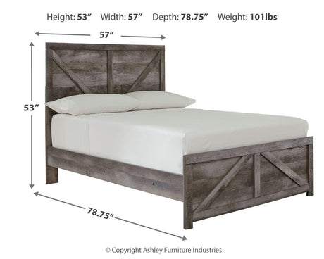 Wynnlow Gray Crossbuck Full Panel Bed from Ashley Furniture - Luna Furniture