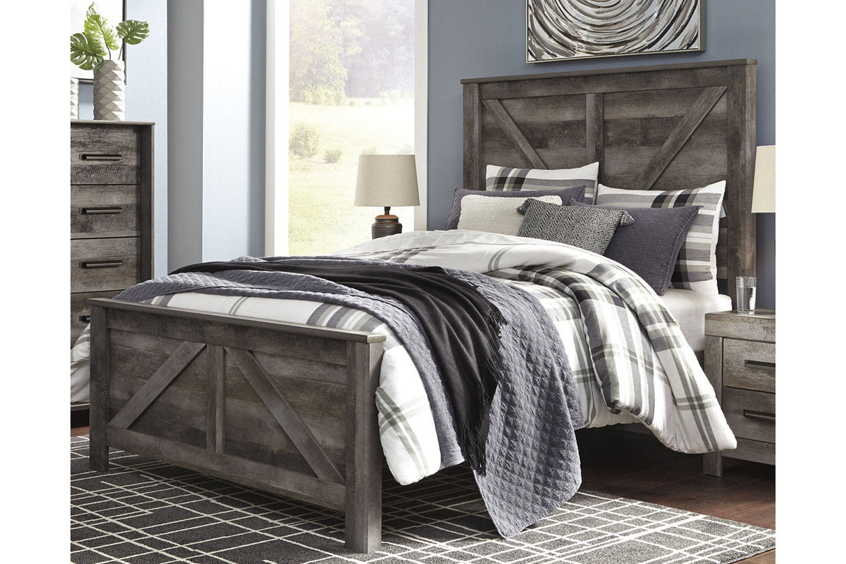 Wynnlow Gray Crossbuck Queen Panel Bed from Ashley - Luna Furniture