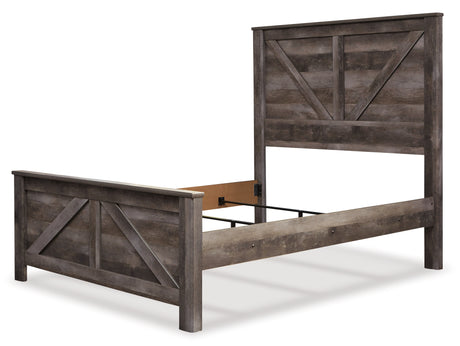 Wynnlow Gray Crossbuck Queen Panel Bed from Ashley - Luna Furniture