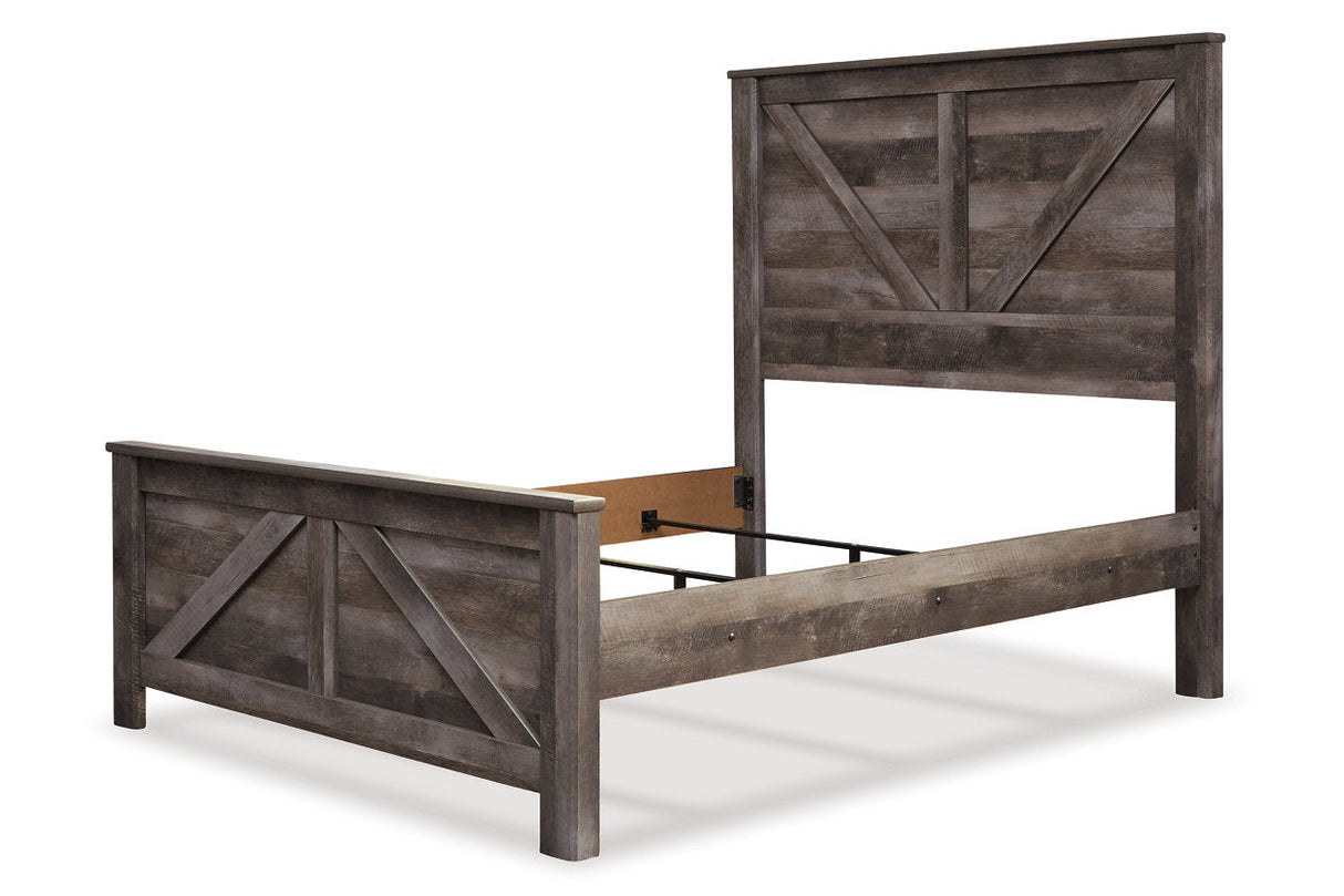 Wynnlow Gray Crossbuck Queen Panel Bed from Ashley - Luna Furniture