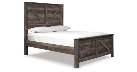 Wynnlow Queen Crossbuck Panel Bed with Dresser in Gray from Ashley Furniture - Luna Furniture