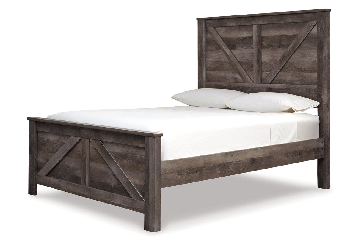 Wynnlow Gray Crossbuck Queen Panel Bed from Ashley - Luna Furniture