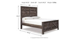 Wynnlow Queen Crossbuck Panel Bed with Mirrored Dresser and 2 Nightstands in Gray from Ashley Furniture - Luna Furniture