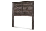 Wynnlow Queen Crossbuck Panel Bed with Mirrored Dresser and 2 Nightstands in Gray from Ashley Furniture - Luna Furniture