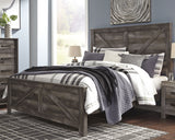 Wynnlow Gray Crossbuck King Panel Bed from Ashley Furniture - Luna Furniture