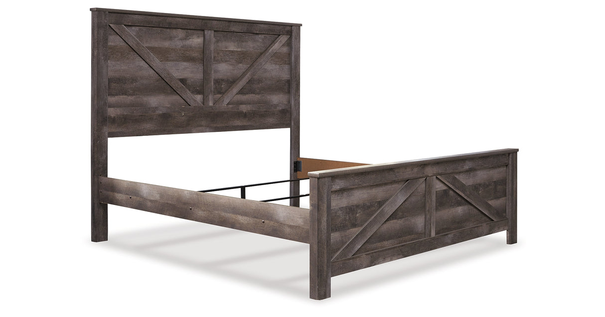 Wynnlow Gray Crossbuck King Panel Bed from Ashley Furniture - Luna Furniture