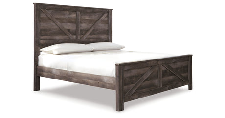 Wynnlow King Crossbuck Panel Bed with Dresser in Gray from Ashley Furniture - Luna Furniture