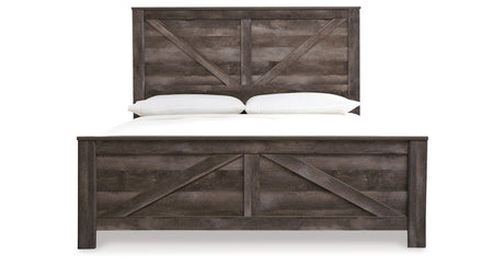 Wynnlow Gray Crossbuck King Panel Bed from Ashley - Luna Furniture
