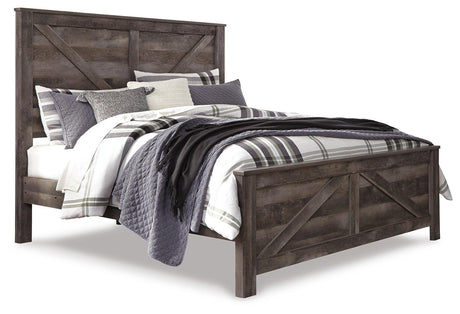 Wynnlow Gray Crossbuck King Panel Bed from Ashley Furniture - Luna Furniture