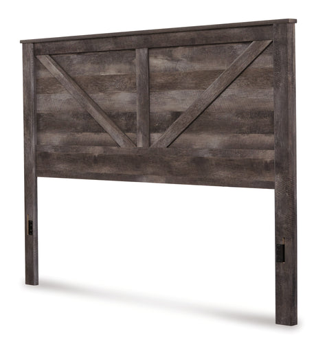 Wynnlow Gray Crossbuck King Panel Bed from Ashley - Luna Furniture