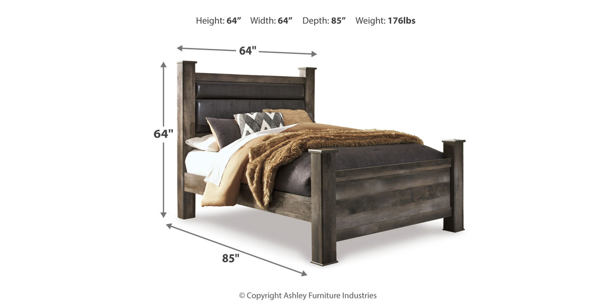 Wynnlow Gray Queen Poster Bed, Chest and 2 Nightstands from Ashley Furniture - Luna Furniture