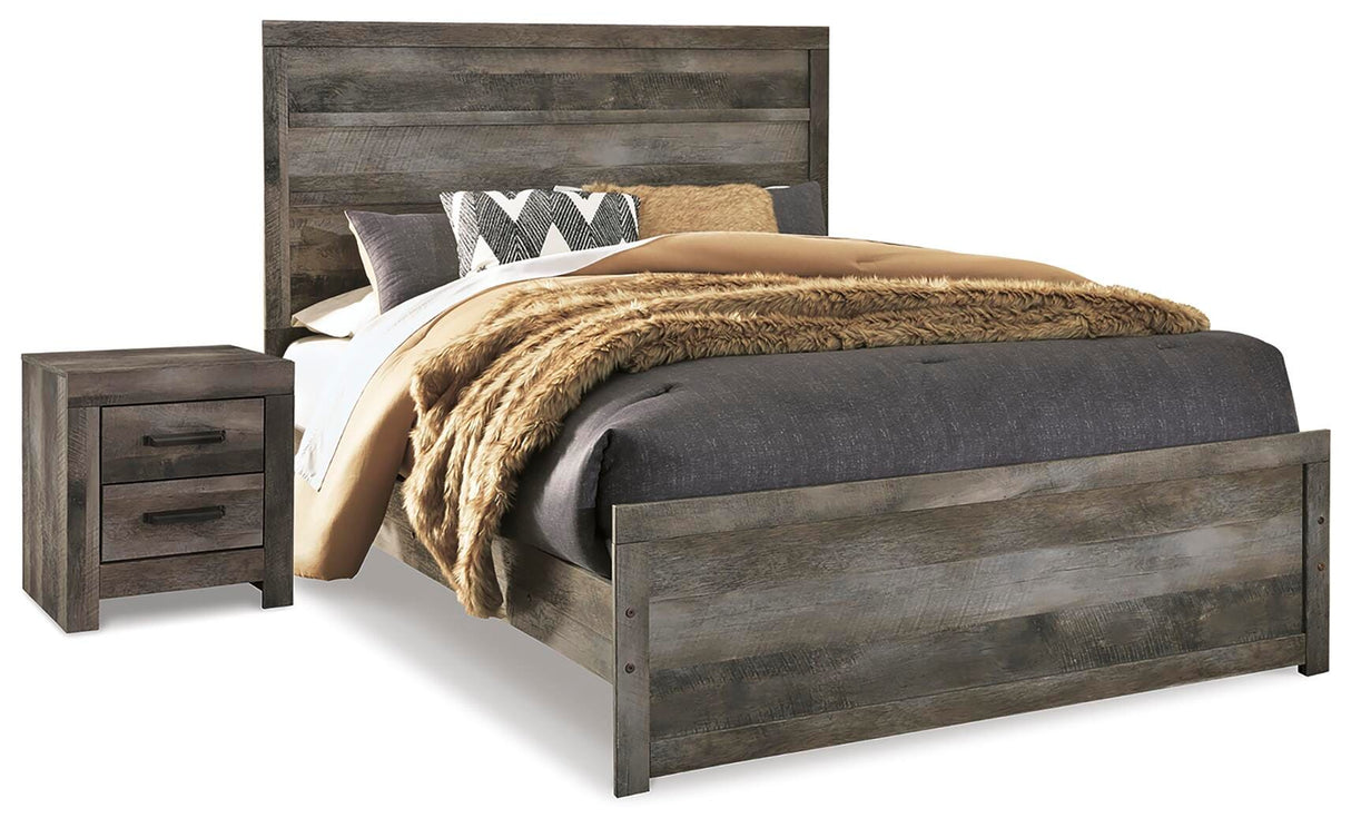 Wynnlow Gray Queen Panel Bed and Nightstand from Ashley Furniture - Luna Furniture