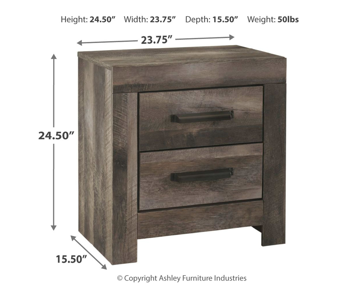 Wynnlow Queen Panel Bed with Mirrored Dresser and 2 Nightstands in Gray from Ashley - Luna Furniture