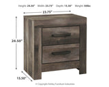 Wynnlow Queen Panel Bed with Mirrored Dresser and 2 Nightstands in Gray from Ashley - Luna Furniture