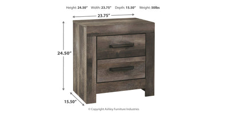 Wynnlow Gray Twin Panel Bed and 2 Nightstands from Ashley - Luna Furniture