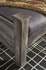 Wynnlow Queen Crossbuck Panel Bed with Mirrored Dresser and Chest in Gray from Ashley Furniture - Luna Furniture