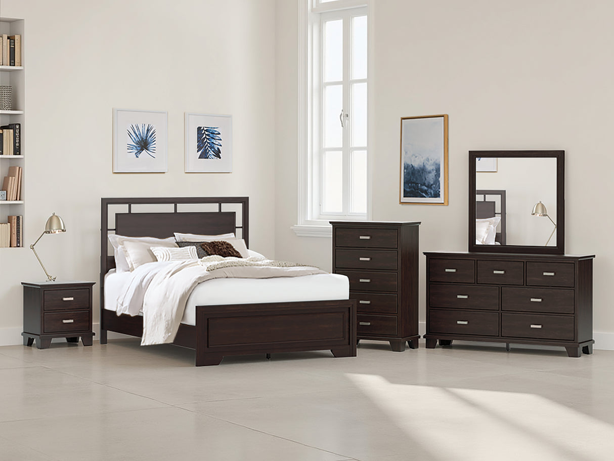 Covetown Dark Brown Queen Panel Bed from Ashley Furniture - Luna Furniture