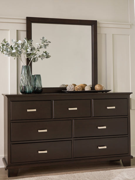 Covetown Dark Brown Dresser and Mirror from Ashley Furniture - Luna Furniture