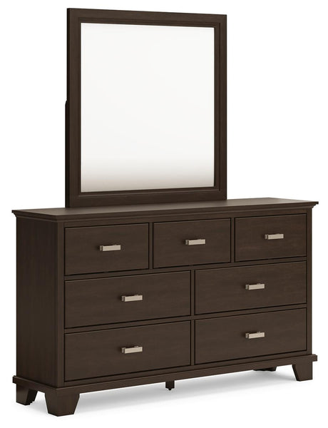 Covetown Dark Brown Dresser and Mirror from Ashley Furniture - Luna Furniture