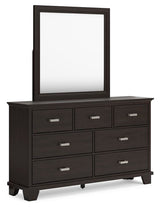 Wynnlow King Panel Bed with Mirrored Dresser and 2 Nightstands in Gray from Ashley - Luna Furniture
