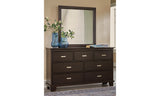 Covetown Full Panel Bed with Mirrored Dresser and Chest in Dark Brown from Ashley Furniture - Luna Furniture