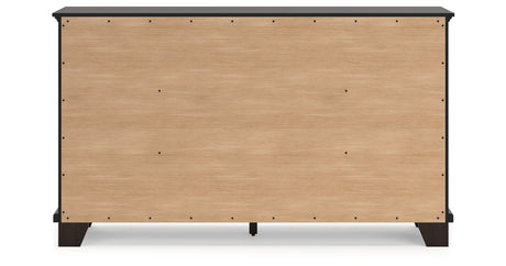 Covetown Queen Panel Bed with Dresser and 2 Nightstands in Dark Brown from Ashley - Luna Furniture