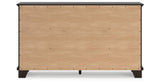 Covetown California King Panel Bed with Dresser and 2 Nightstands in Dark Brown from Ashley Furniture - Luna Furniture
