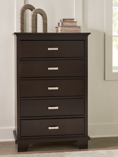 Covetown Dark Brown Chest of Drawers from Ashley Furniture - Luna Furniture