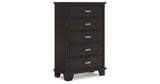 Covetown Queen Panel Bed with Mirrored Dresser, Chest and 2 Nightstands in Dark Brown from Ashley Furniture - Luna Furniture