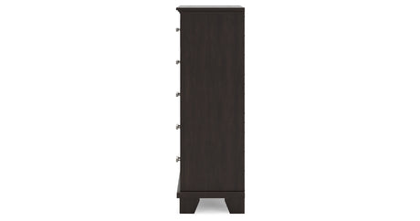 Covetown Full Panel Bed with Mirrored Dresser and Chest in Dark Brown from Ashley Furniture - Luna Furniture