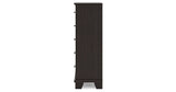 Covetown Twin Panel Bed with Mirrored Dresser, Chest and Nightstand in Dark Brown from Ashley Furniture - Luna Furniture