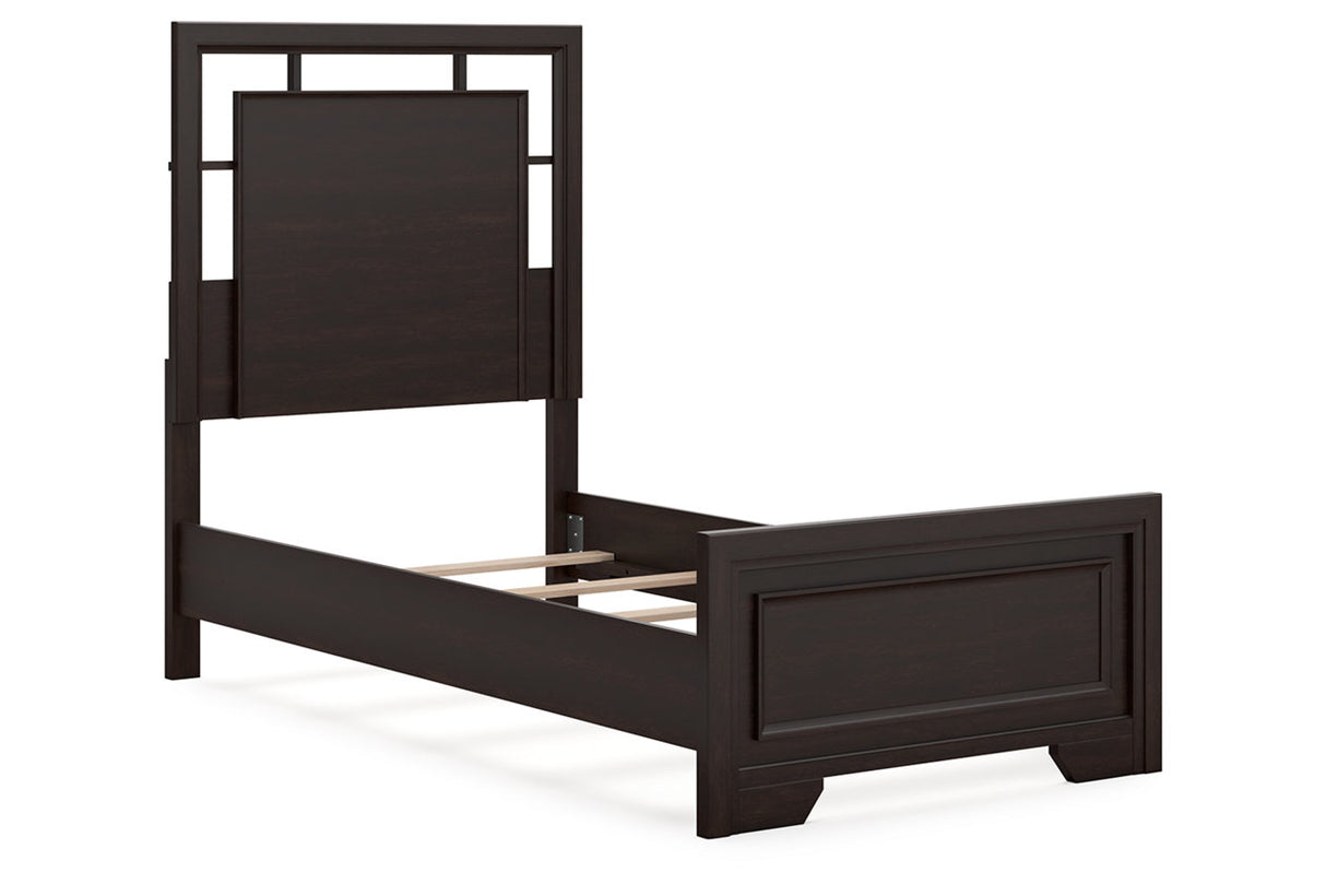 Covetown Dark Brown Twin Panel Bed from Ashley - Luna Furniture