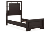 Covetown Dark Brown Twin Panel Bed from Ashley - Luna Furniture