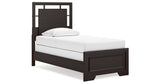 Covetown Twin Panel Bed with Dresser in Dark Brown from Ashley Furniture - Luna Furniture