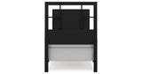 Covetown Twin Panel Bed with Mirrored Dresser in Dark Brown from Ashley Furniture - Luna Furniture